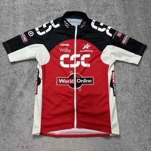 Assos Cycling Jersey Red White Black CSC Full Zip Men's XL